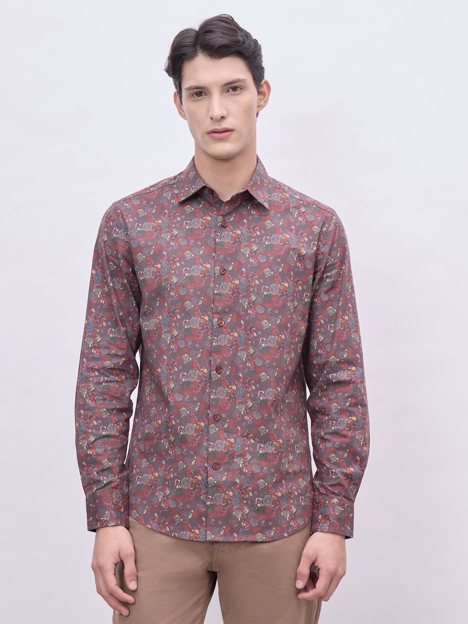 Iconic Men Multicolor Printed Collar Shirt