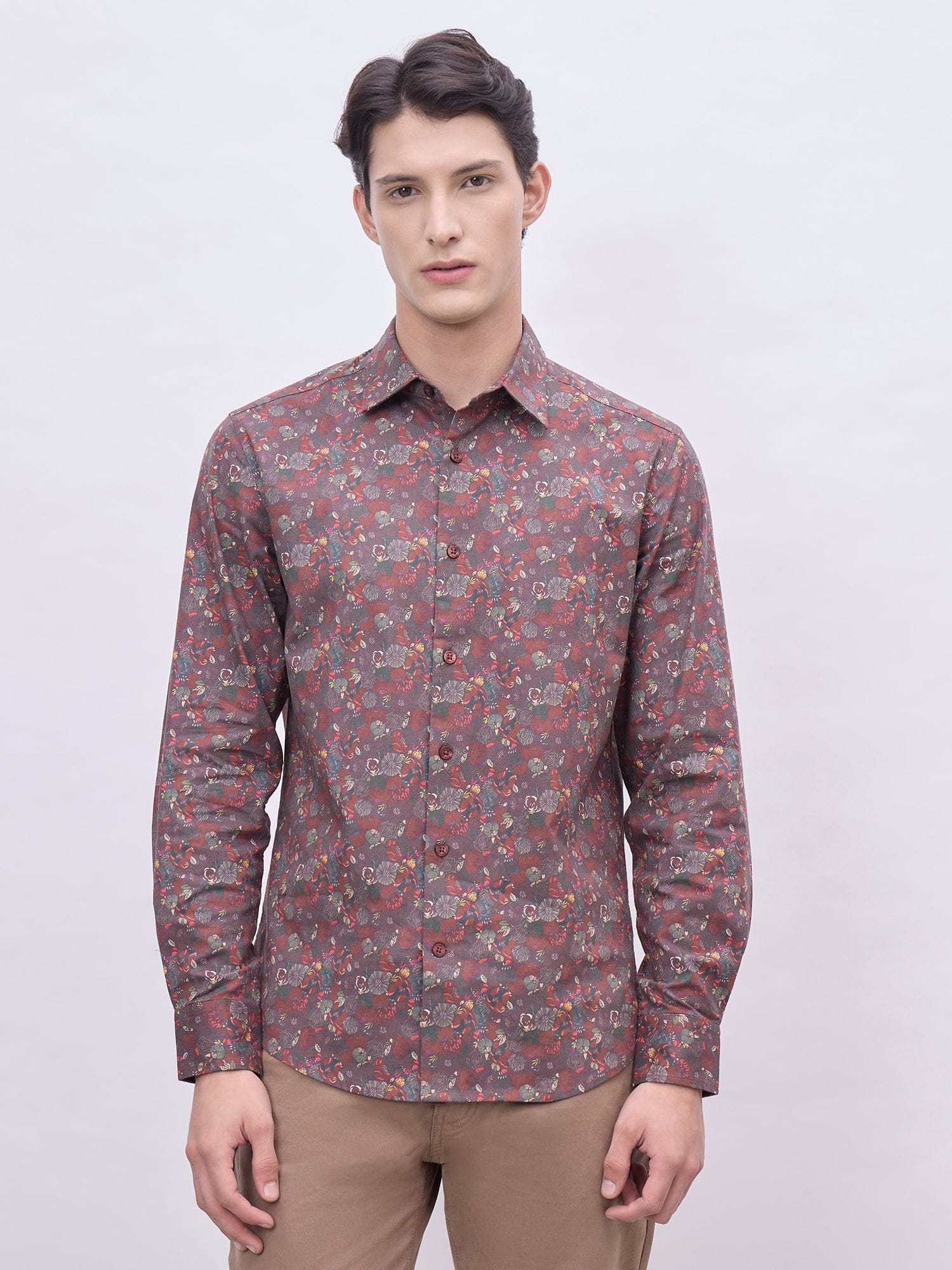 Iconic Men Multicolor Printed Collar Shirt