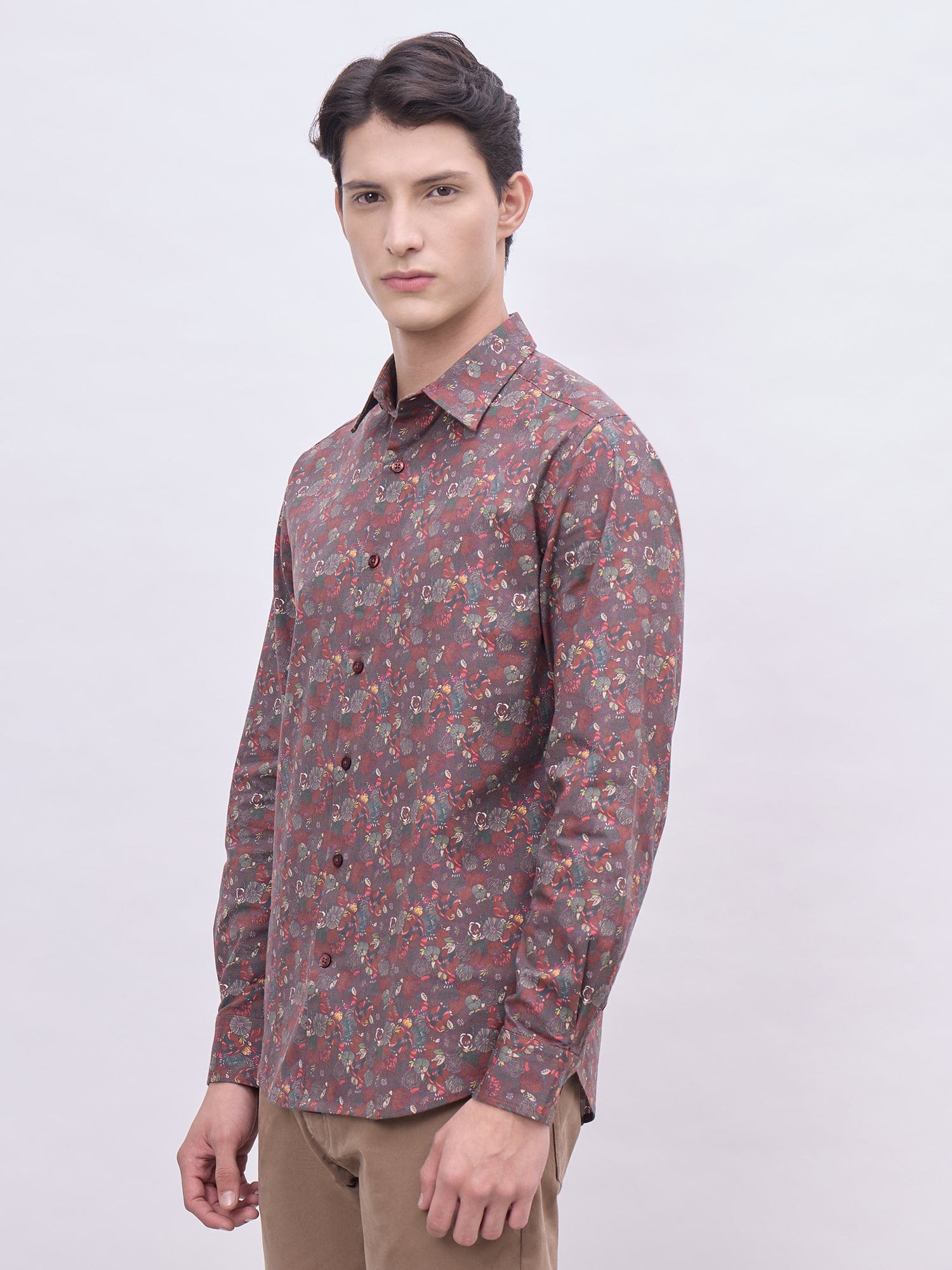 Iconic Men Multicolor Printed Collar Shirt