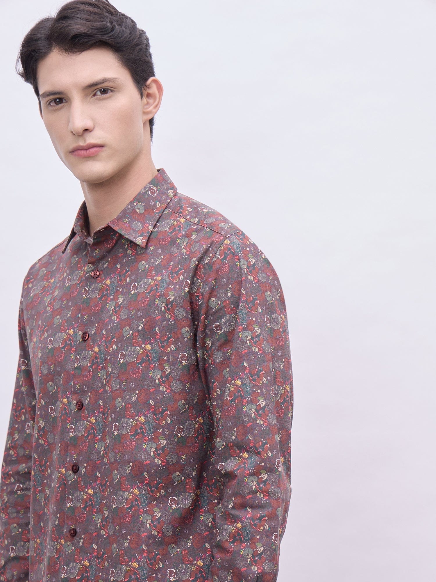 Iconic Men Multicolor Printed Collar Shirt