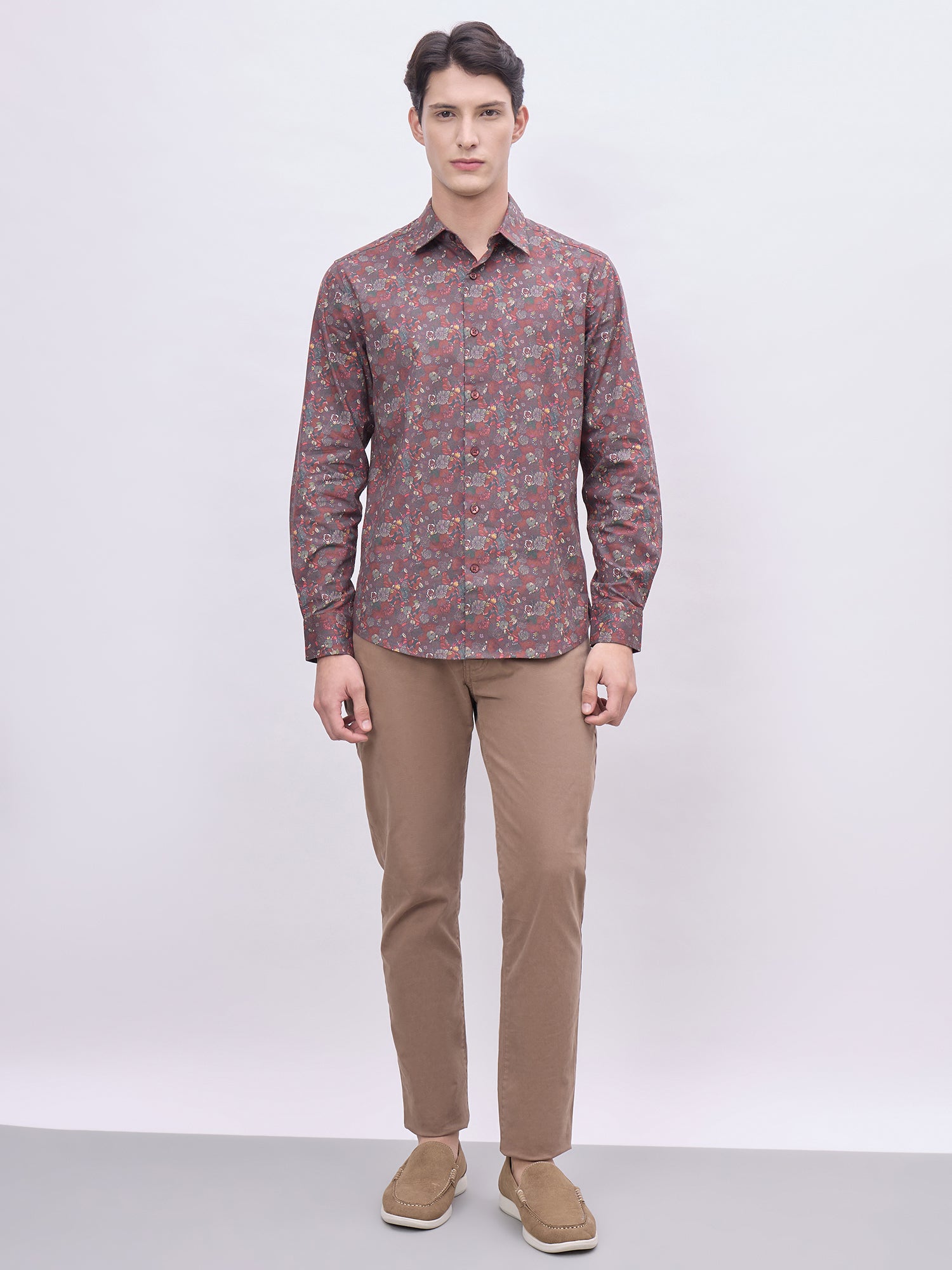 Iconic Men Multicolor Printed Collar Shirt
