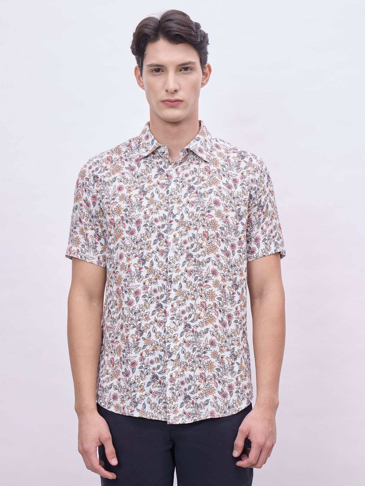 Iconic Men Multicolor Printed Collar Shirt