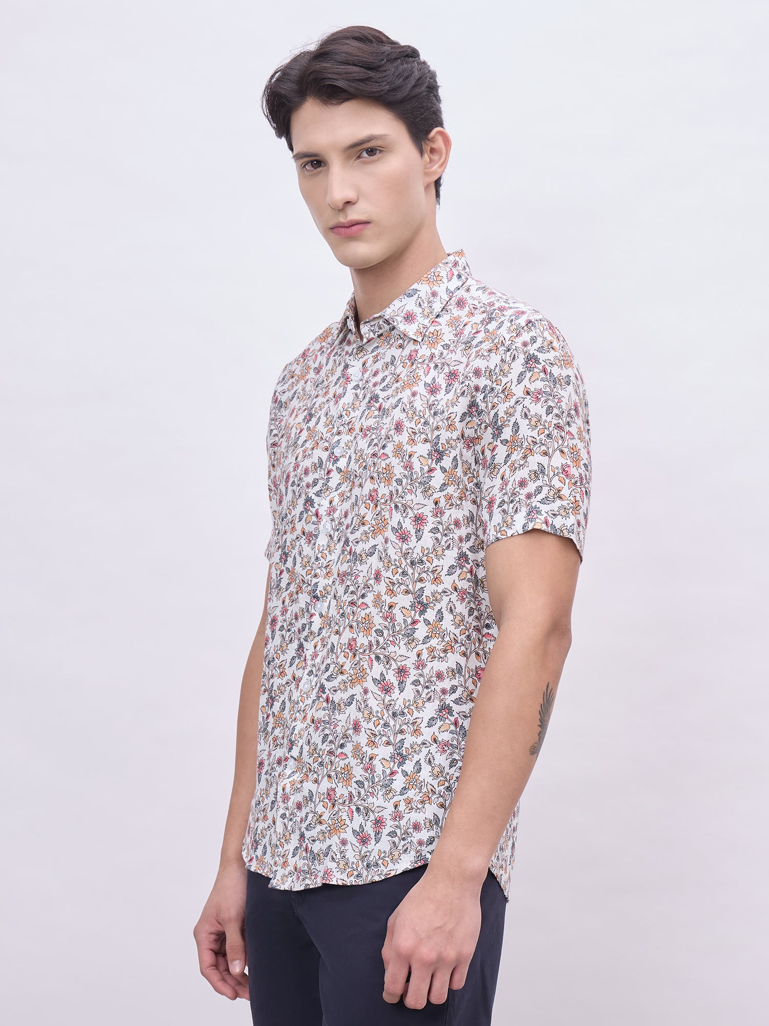 Iconic Men Multicolor Printed Collar Shirt