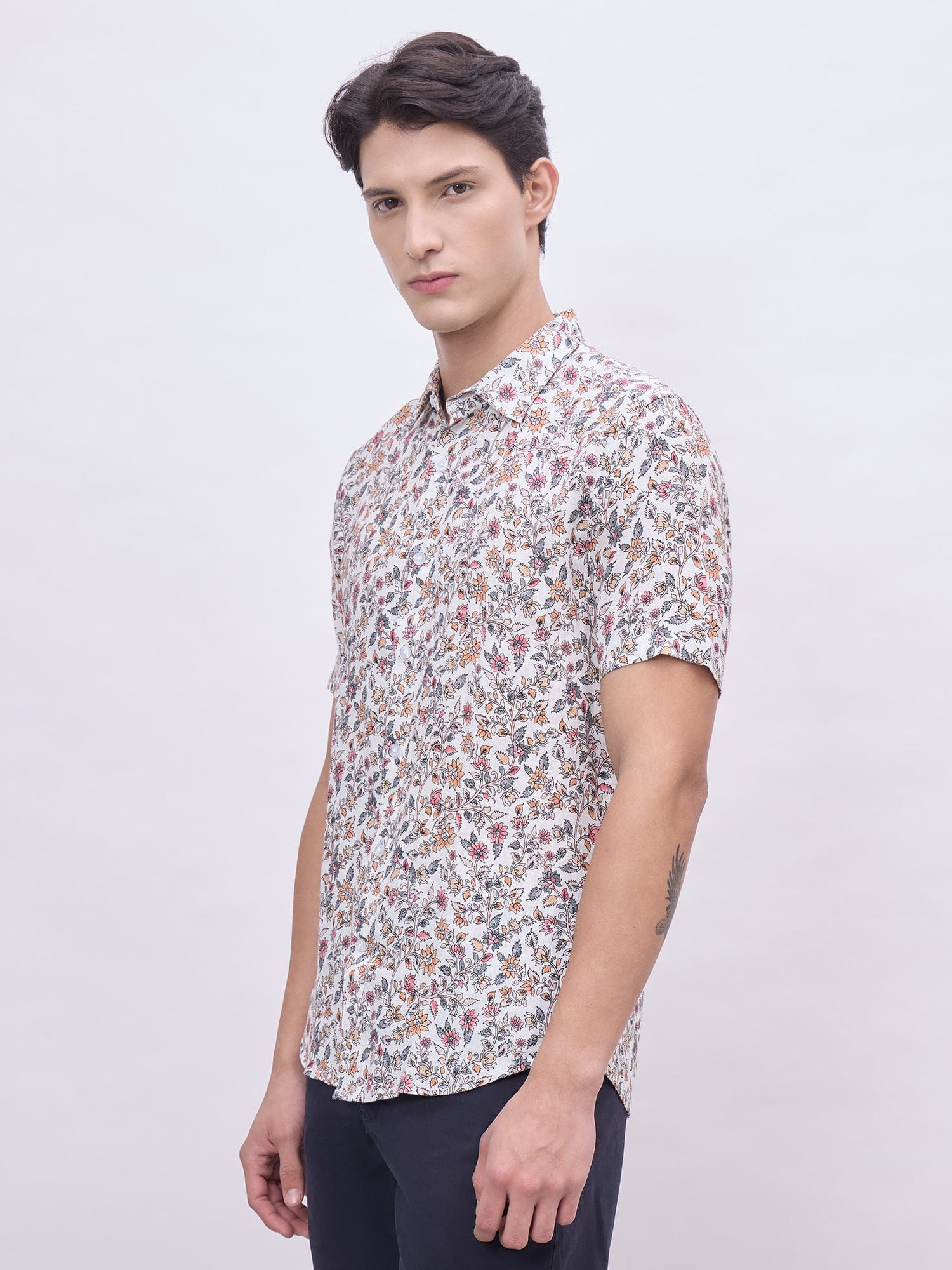 Iconic Men Multicolor Printed Collar Shirt