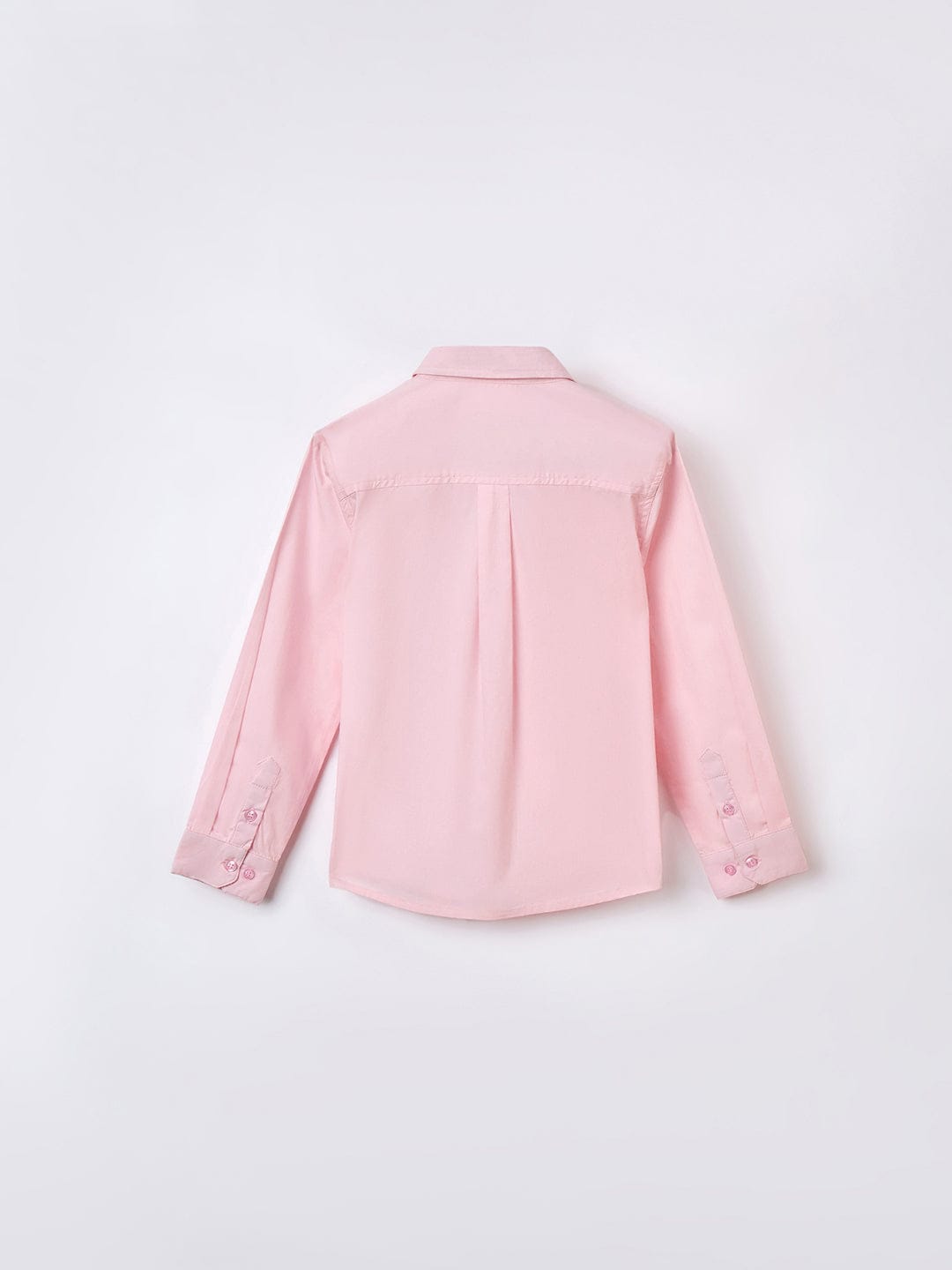 Blue Giraffe Boys Pink Solid Collar Shirt
