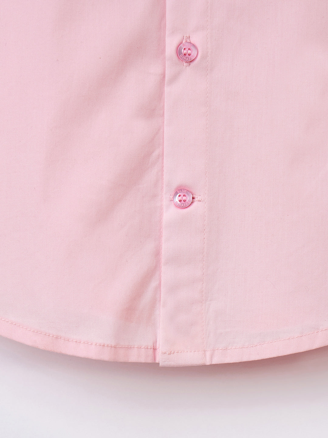Blue Giraffe Boys Pink Solid Collar Shirt