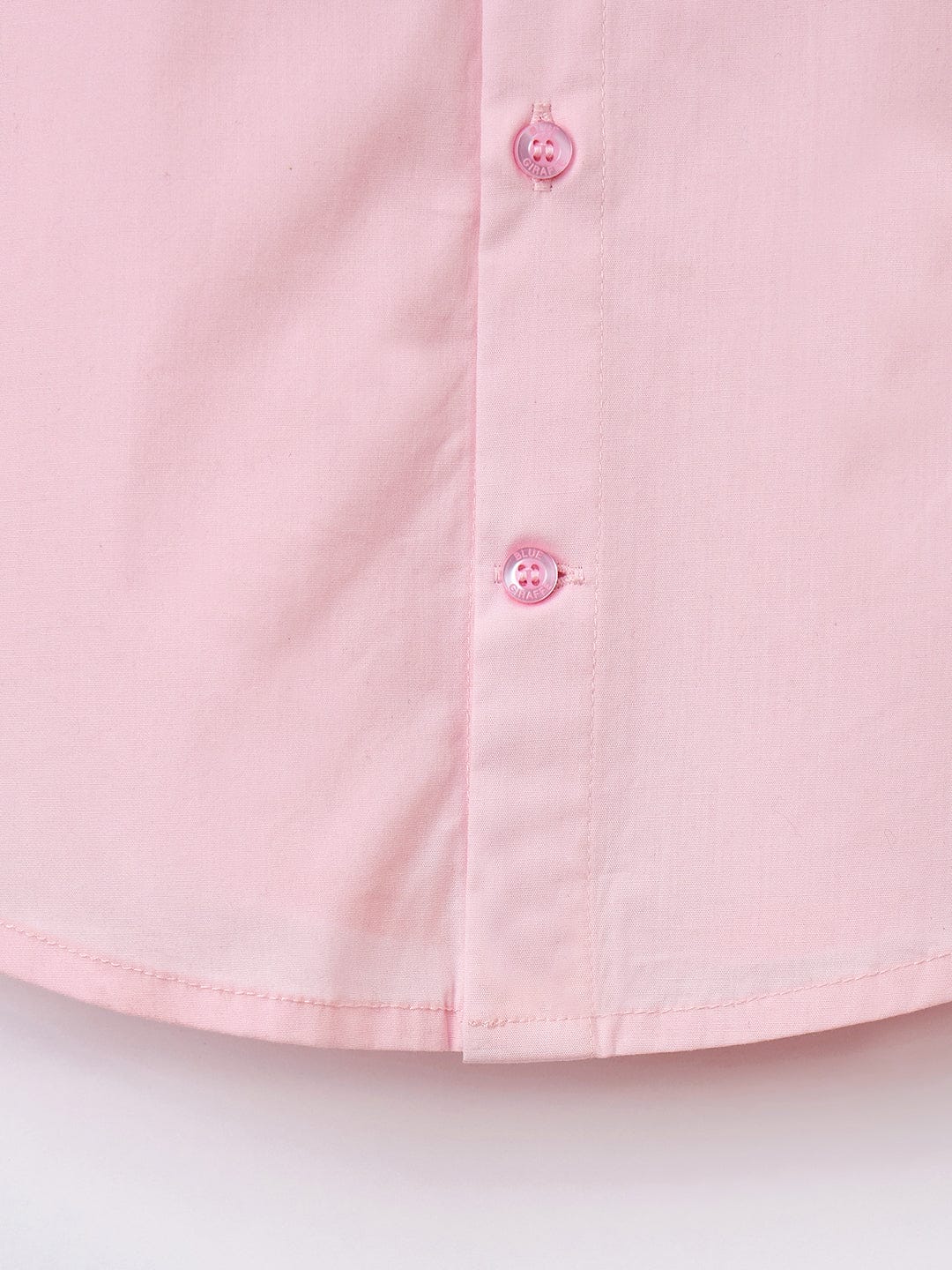 Blue Giraffe Boys Pink Solid Collar Shirt