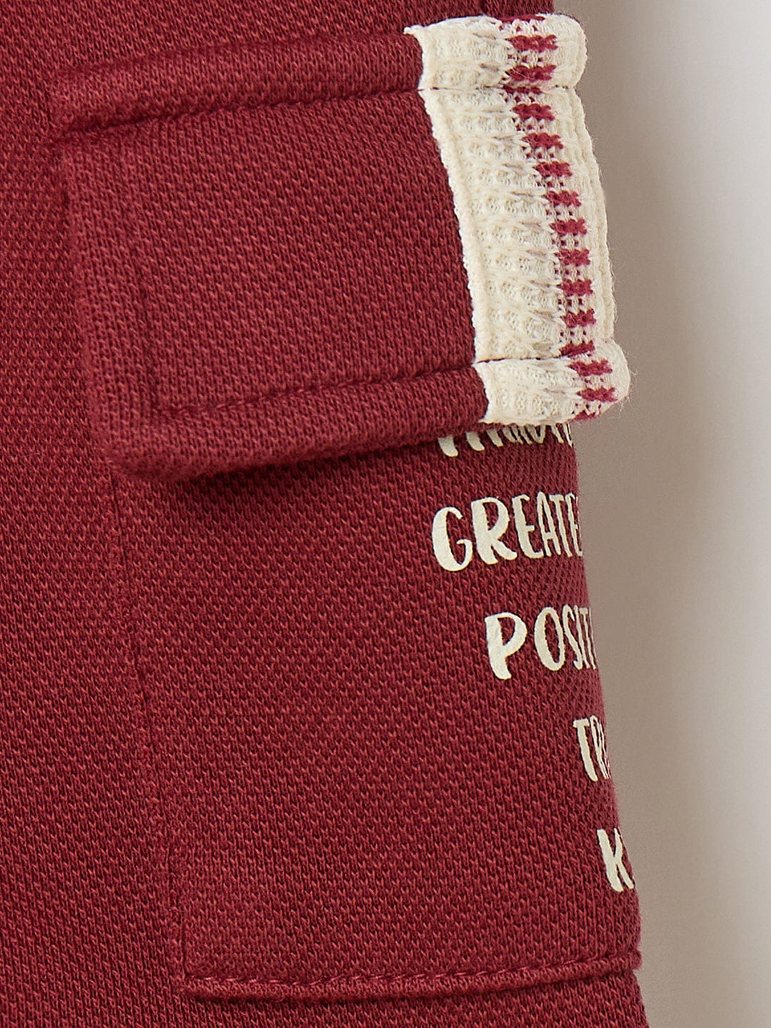 Blue Giraffe Boys Red Regular Fit Solid Shorts