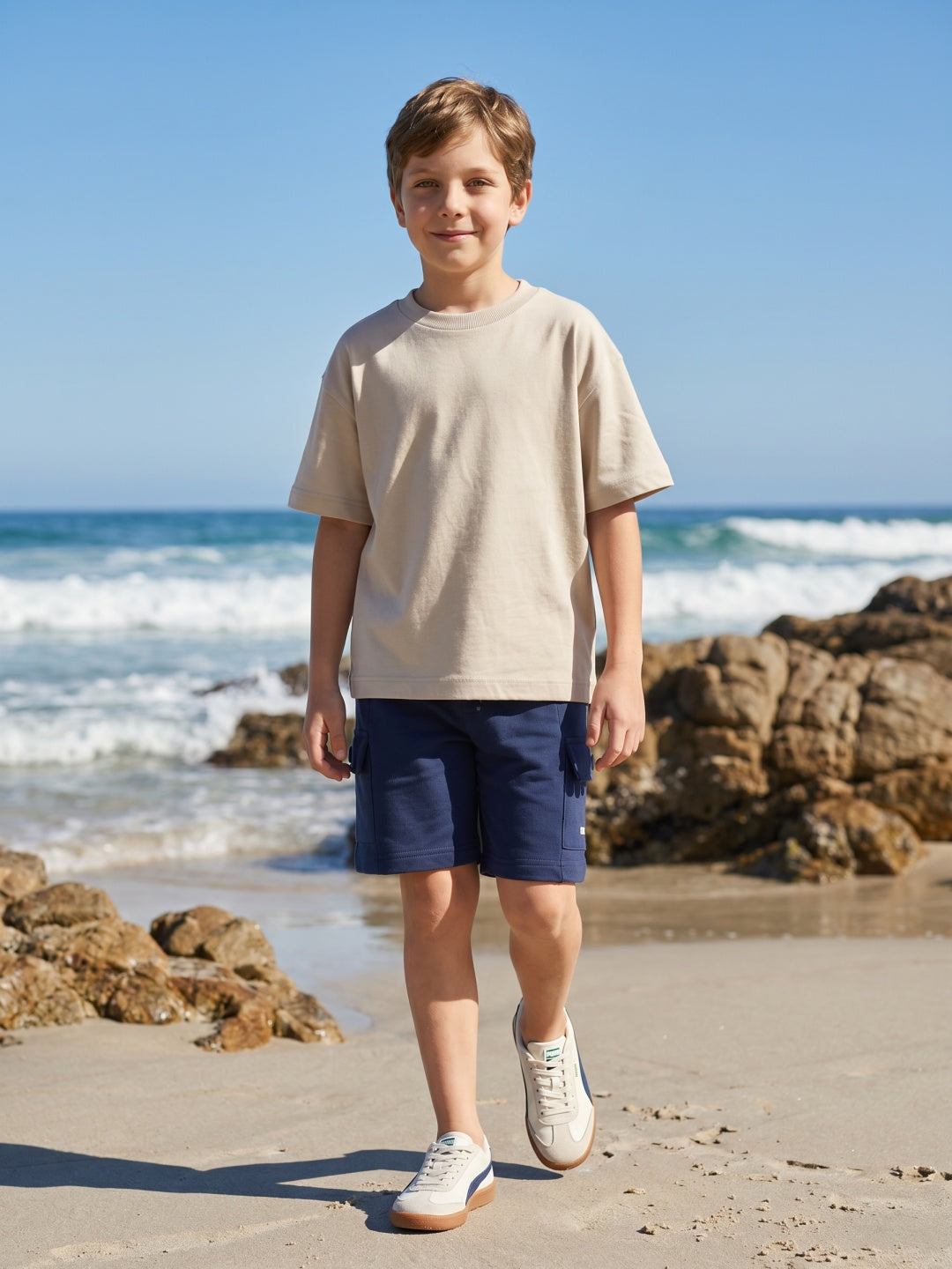 Blue Giraffe Boys Blue Shorts