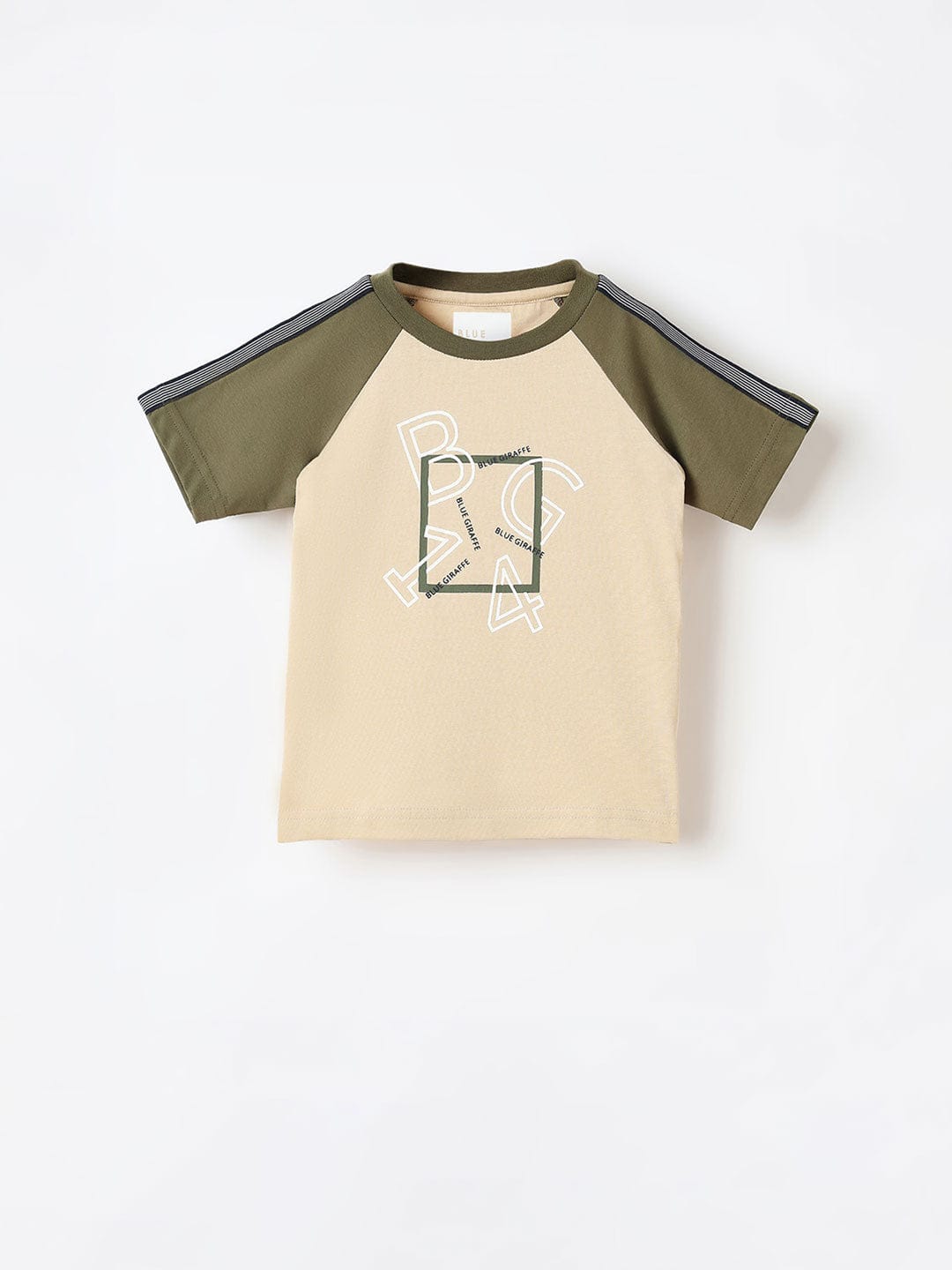 Blue Giraffe Boys Beige Tshirt