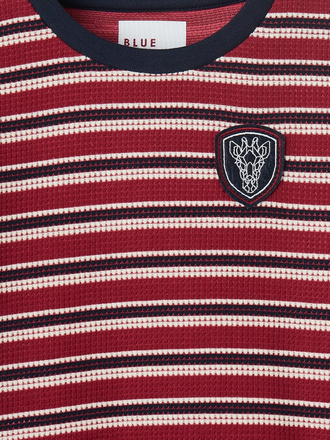 Blue Giraffe Boys Red Solid Tshirt