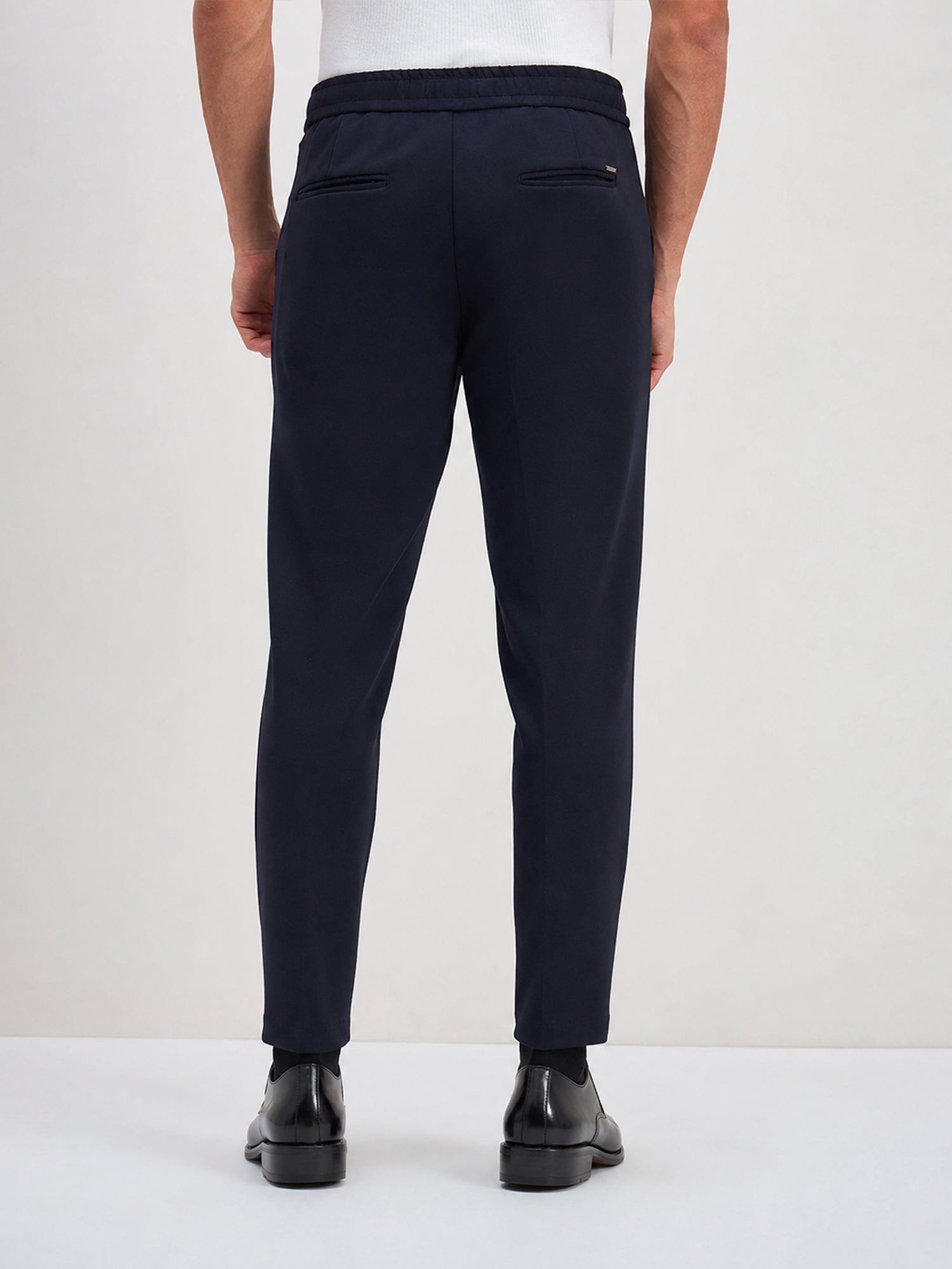 ICONIC Men Navy Blue Regular Fit Trouser