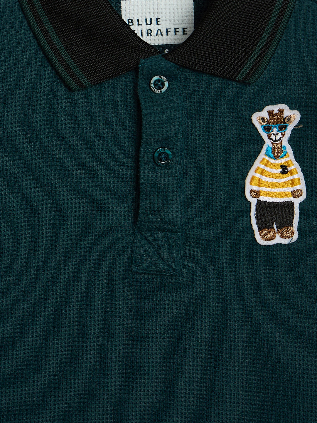 Blue Giraffe Boys Green Knitted Polo Tshirt