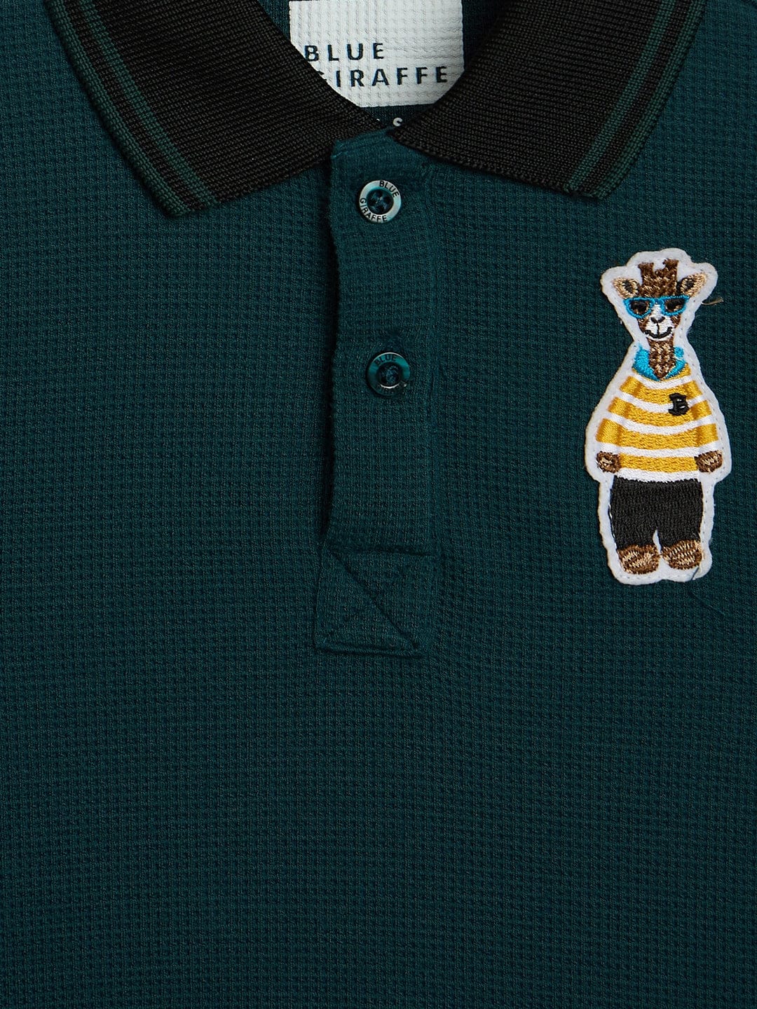 Blue Giraffe Boys Green Knitted Polo Tshirt