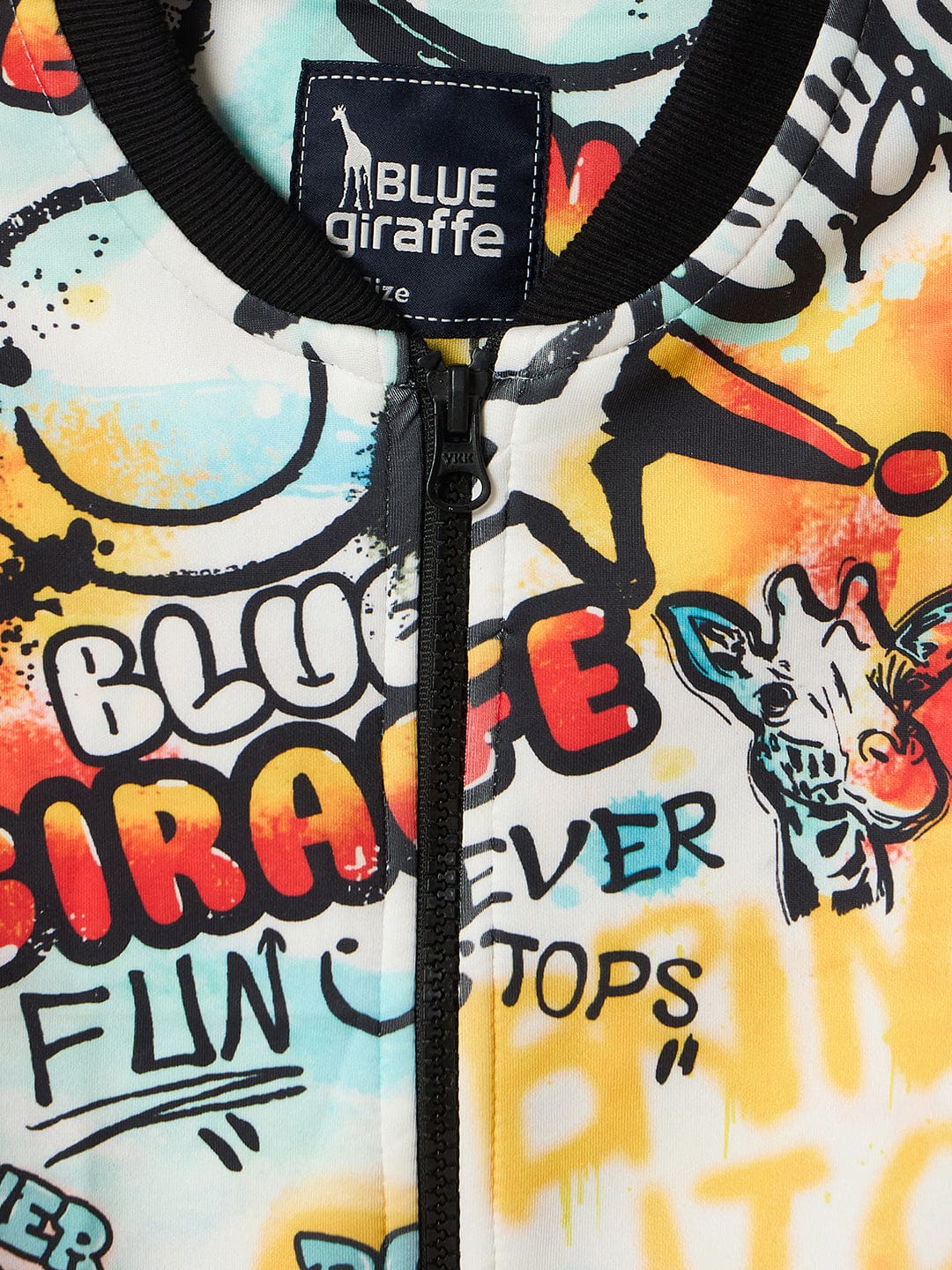 Blue Giraffe Boys Multi Graphic Band Collar Sweatshirt