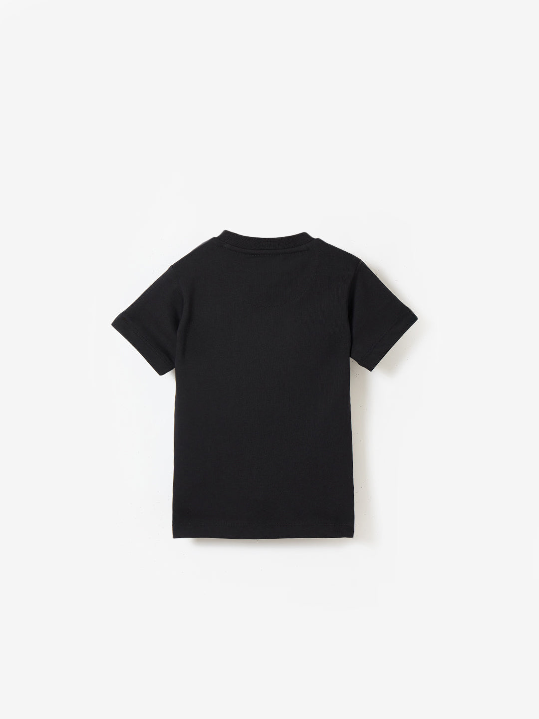 Blue Giraffe Boys Black Graphic Round Neck Tshirt