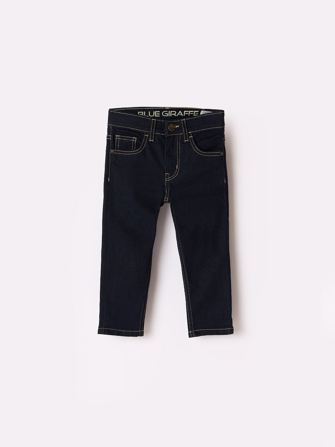 Blue Giraffe Boys Blue Slim Fit Solid Jeans