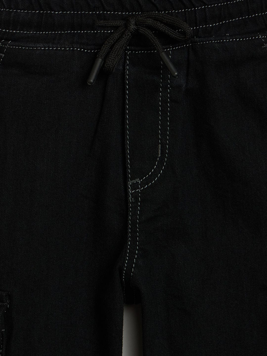 Blue Giraffe Boys Black Jogger Fit Denim Jeans