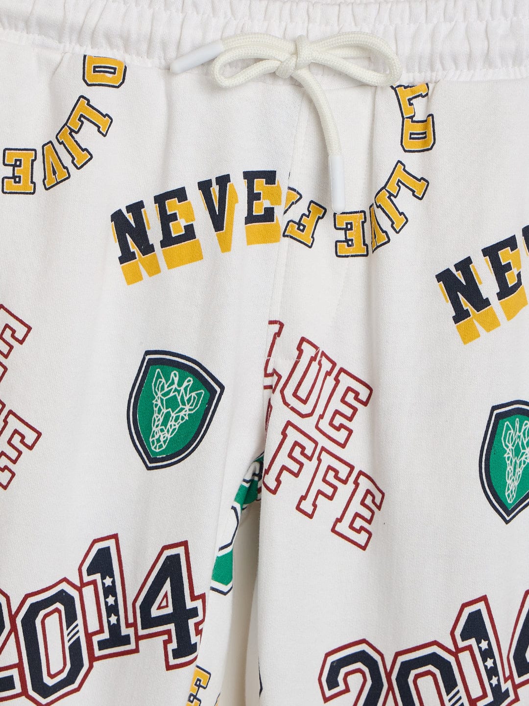 Blue Giraffe Boys White Regular Fit Graphic Sweatpant