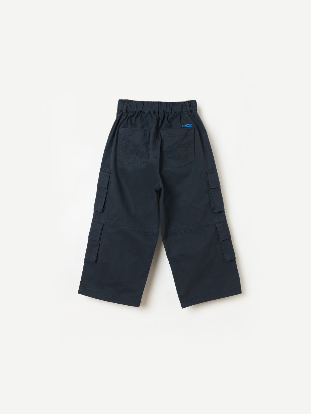 Blue Giraffe Boys Blue Regular Fit Solid Trouser