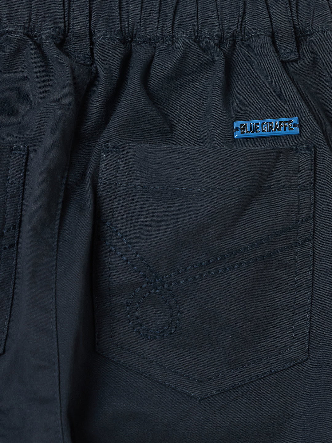 Blue Giraffe Boys Blue Regular Fit Solid Trouser