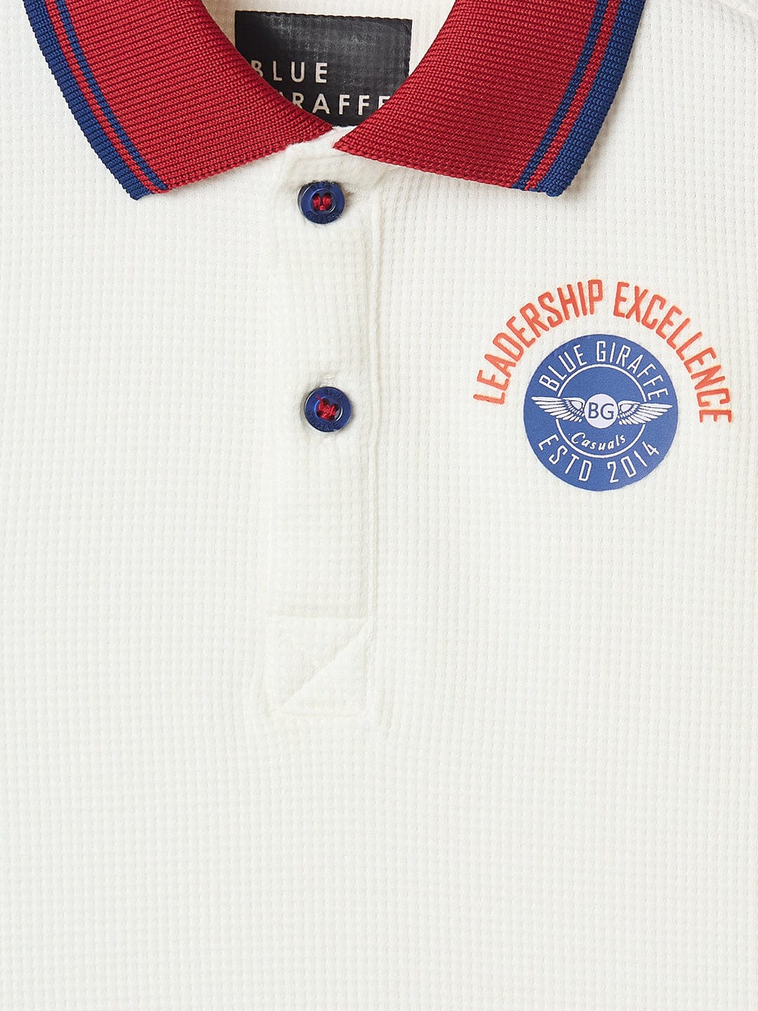 Blue Giraffe Boys Blue Graphic Polo Tshirt