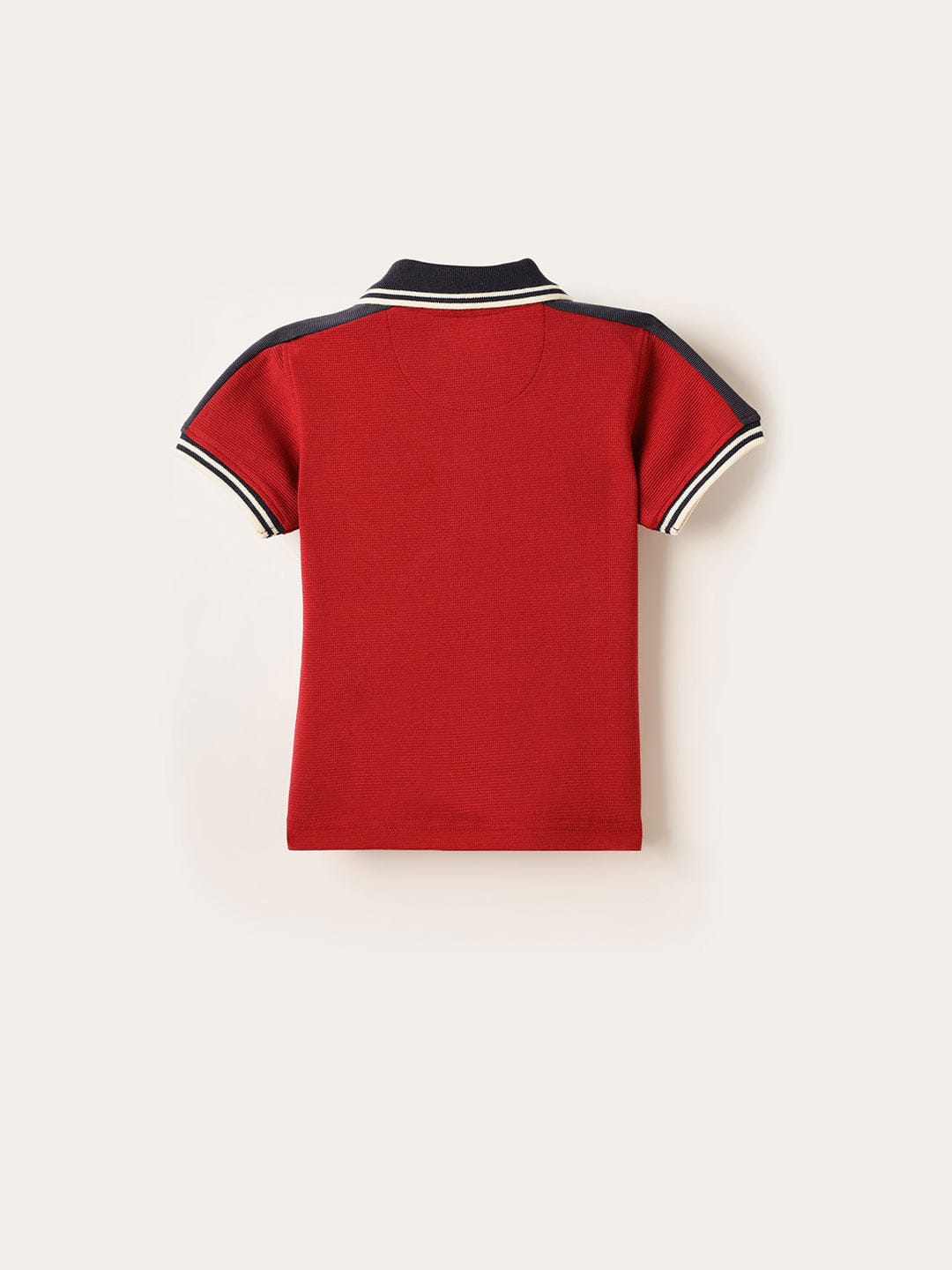 BLUE GIRAFFE Boys Red Knitted Pullover Polo T-Shirt
