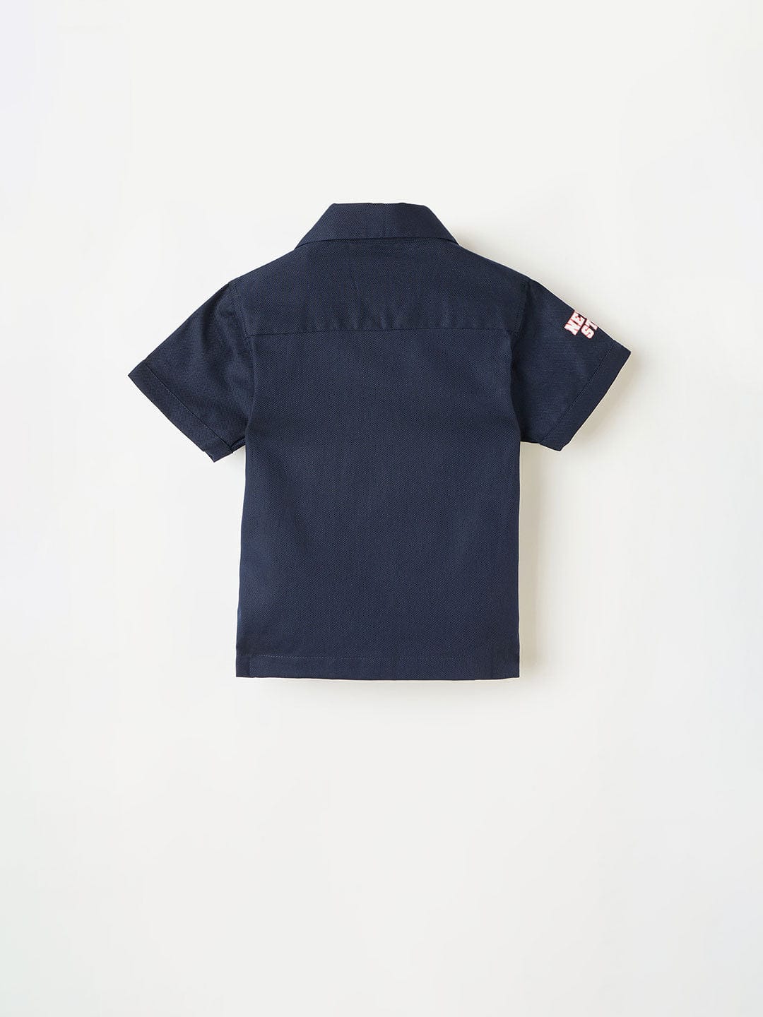 Blue Giraffe Boys Red Graphic Crew Neck Shirt