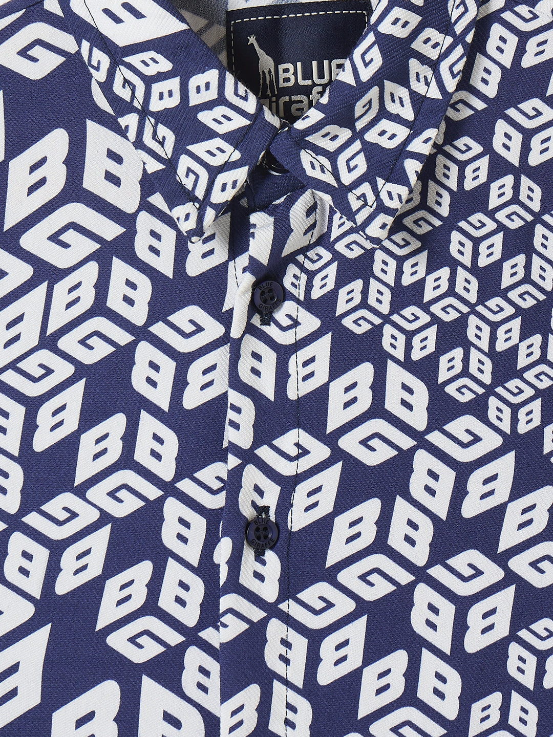 Blue Giraffe Boys Multi Printed Collar Shirt