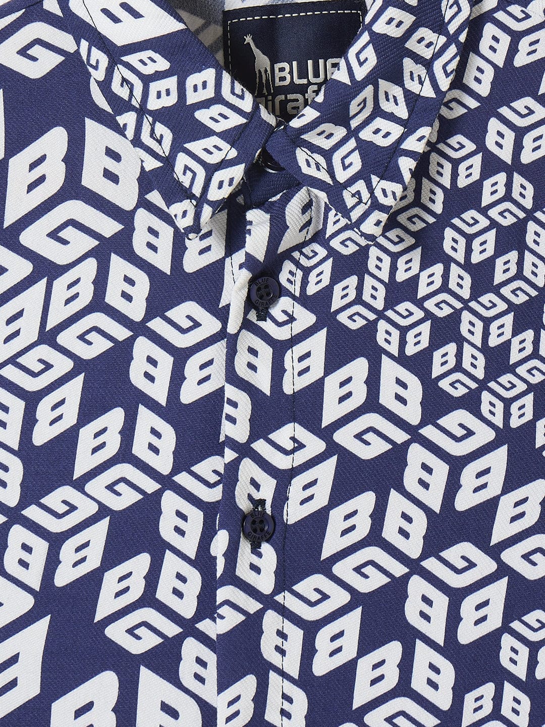 Blue Giraffe Boys Multi Printed Collar Shirt