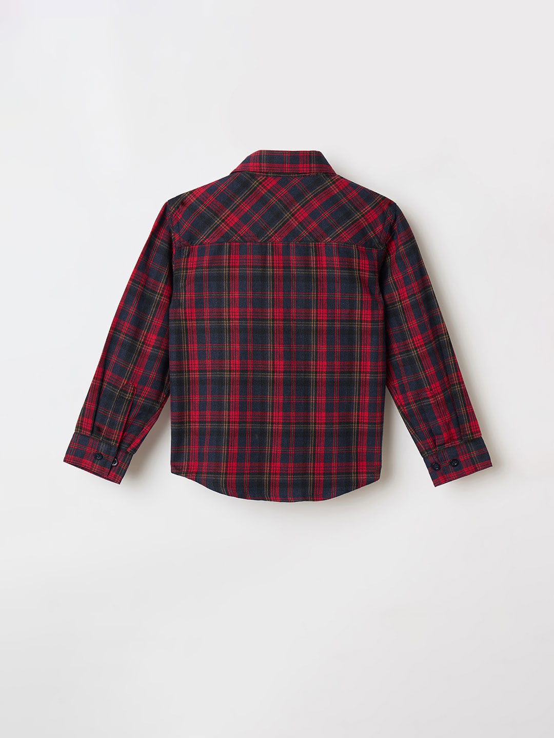 Blue Giraffe Boys Multi Checks Collar Shirt