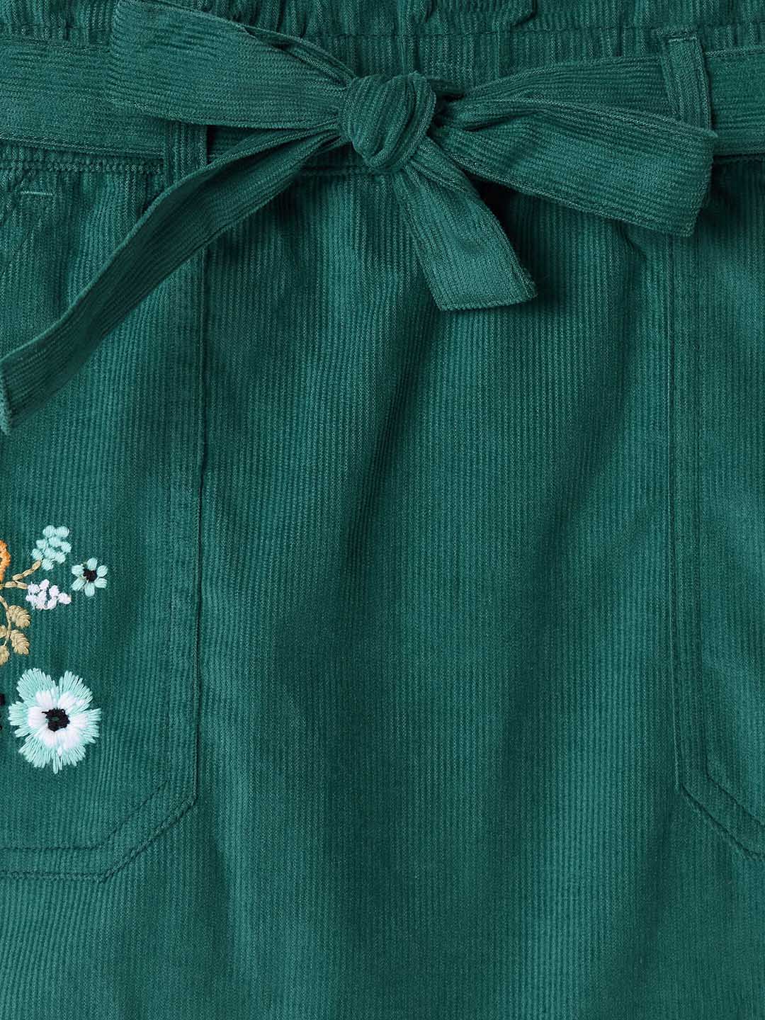 Blue Giraffe Girls Blue Regular Fit Solid Skirt