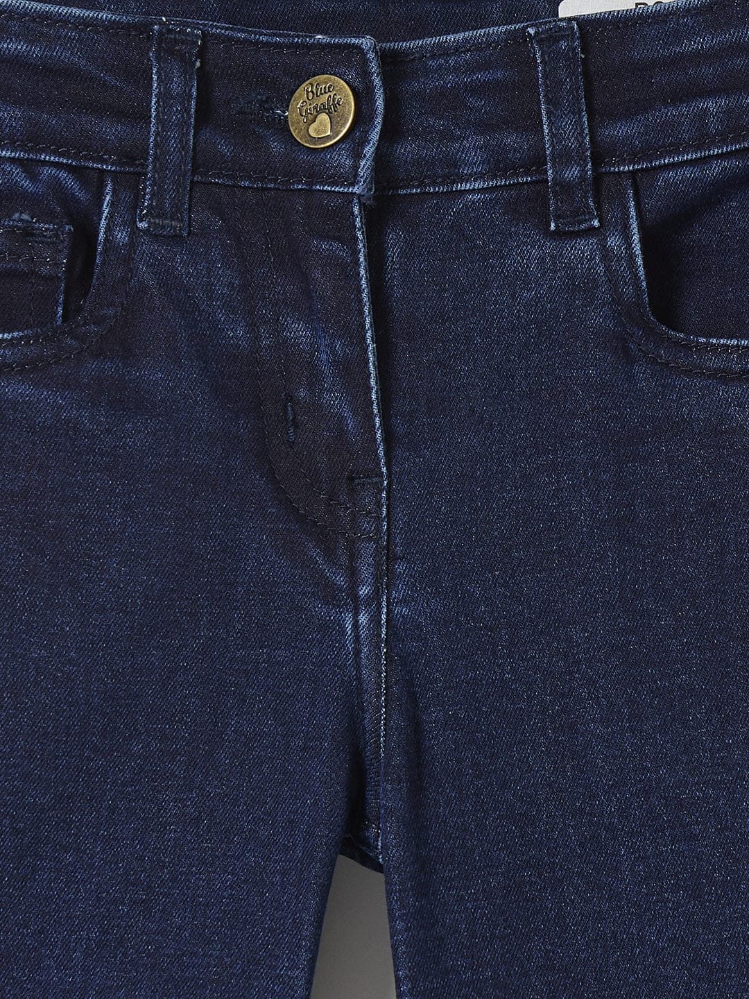 Blue Giraffe Girls Blue Bootcut Solid Jeans