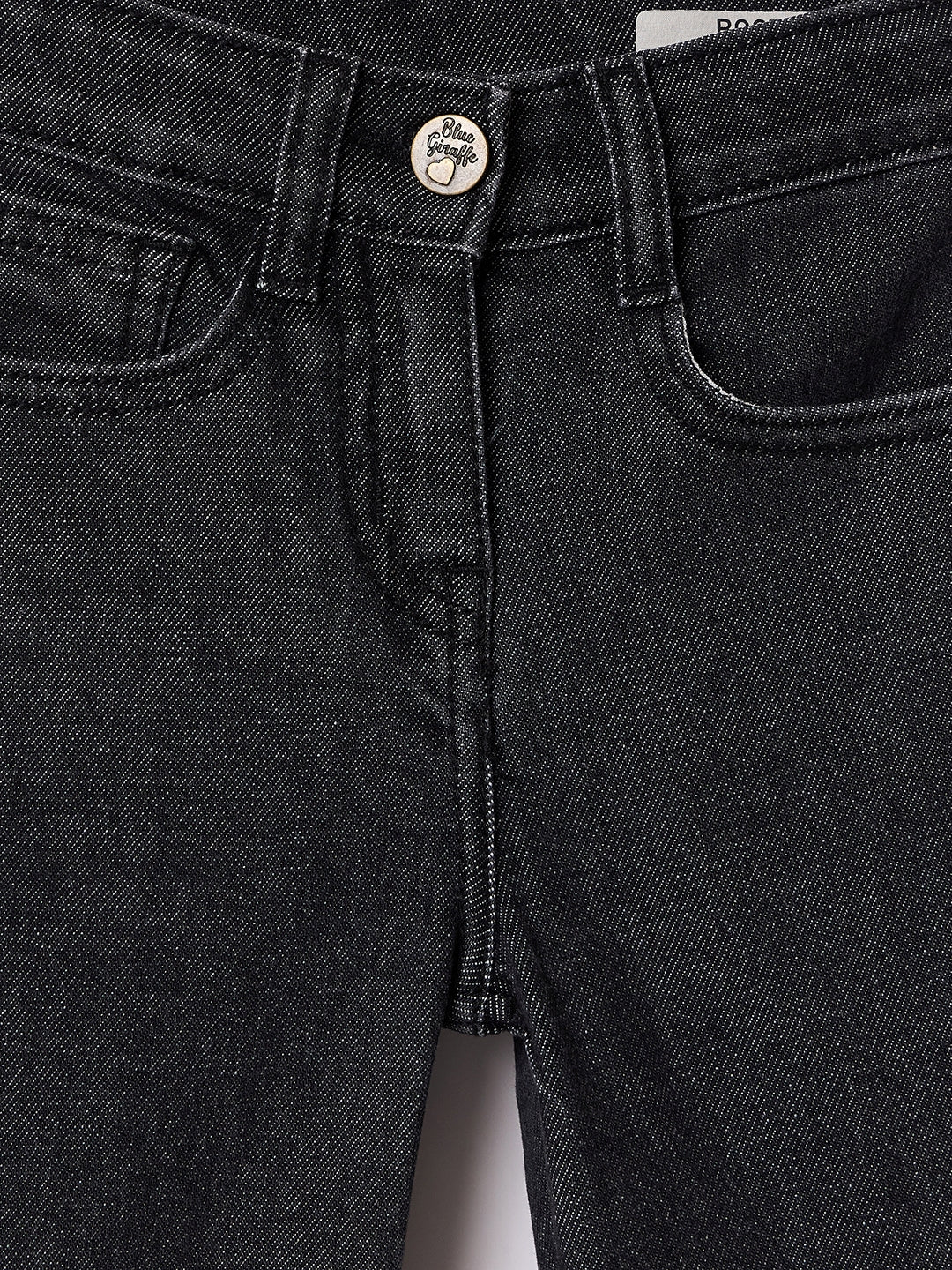 Blue Giraffe Girls Black Bootcut Solid Jeans