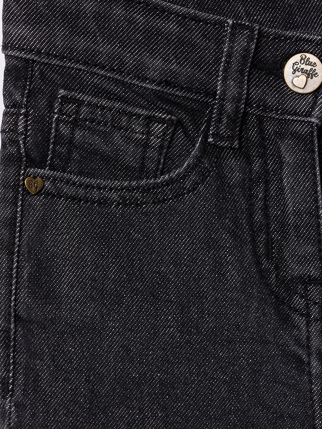 Blue Giraffe Girls Black Bootcut Solid Jeans