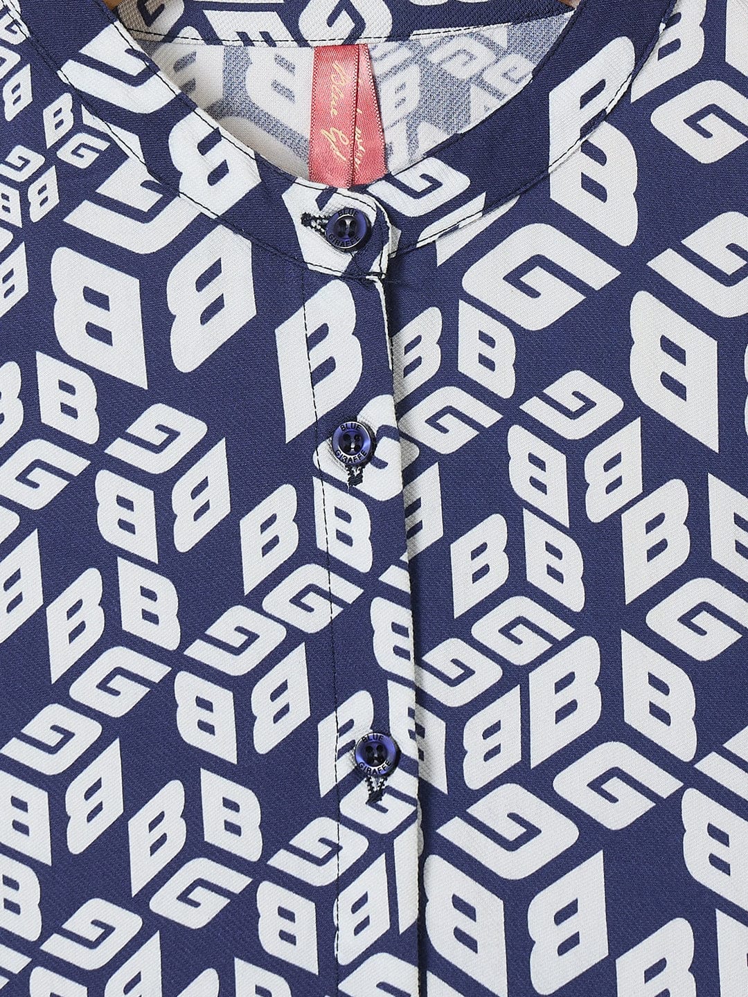 Blue Giraffe Girls Multi Printed Band Collar Dress