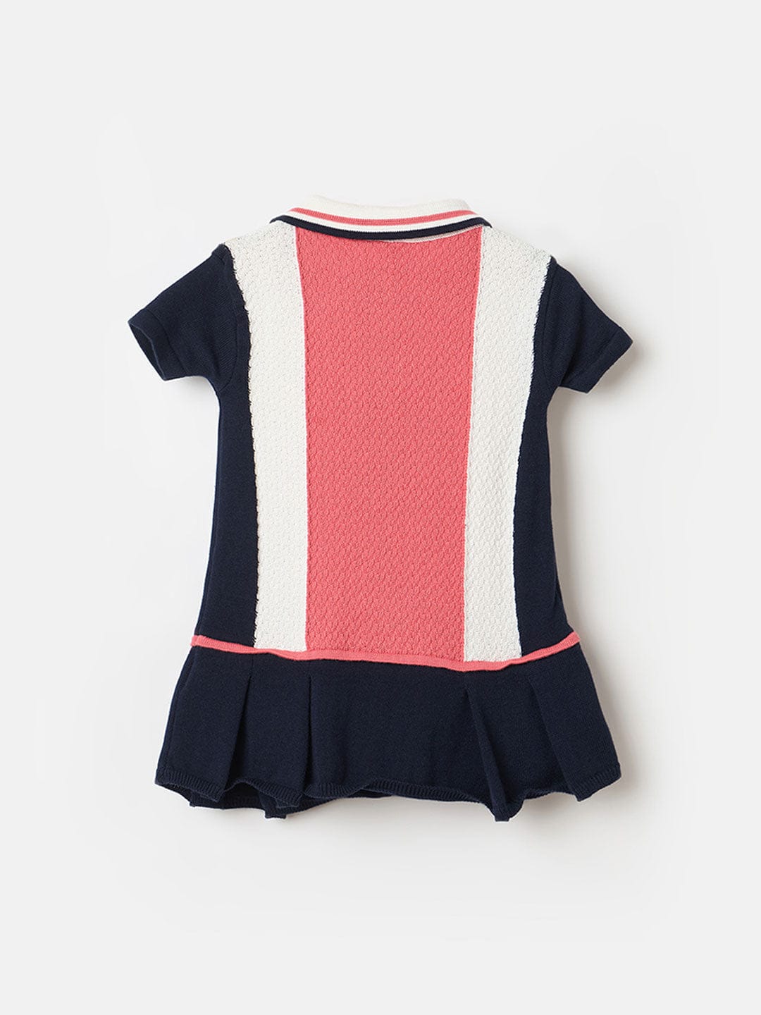 BLUE GIRAFFE Girls Multicolour Colorblock Shirt Collar Dress