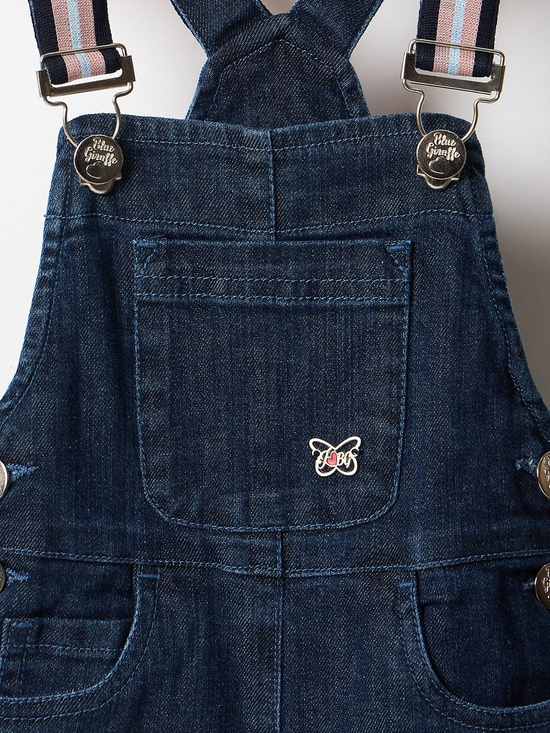 Blue Giraffe Girls Blue Solid Jumpsuit