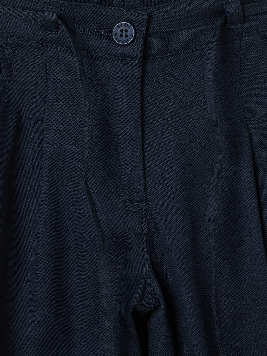 Blue Giraffe Girls Blue Regular Fit Solid Trouser