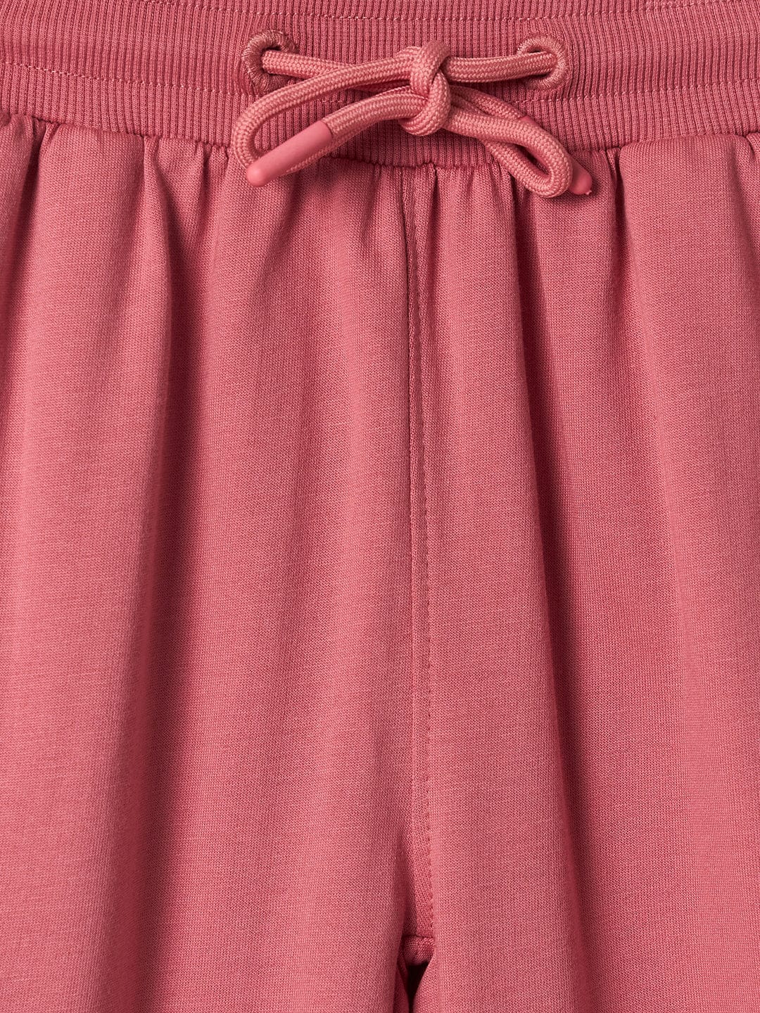 Blue Giraffe Girls Pink Slim Fit Solid Sweatpant