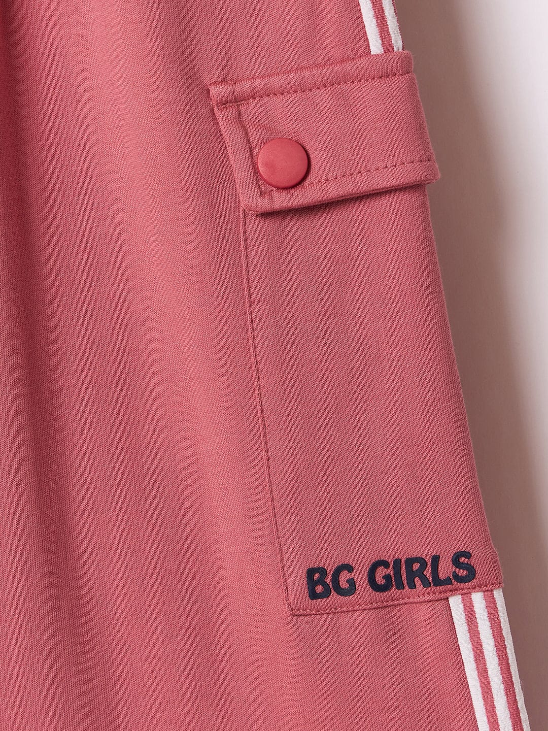 Blue Giraffe Girls Pink Slim Fit Solid Sweatpant