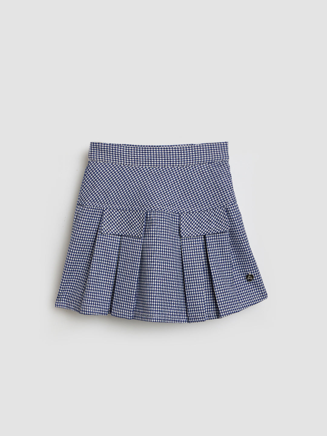 Blue Giraffe Girls Multicolor Regular Fit Checks Skirt