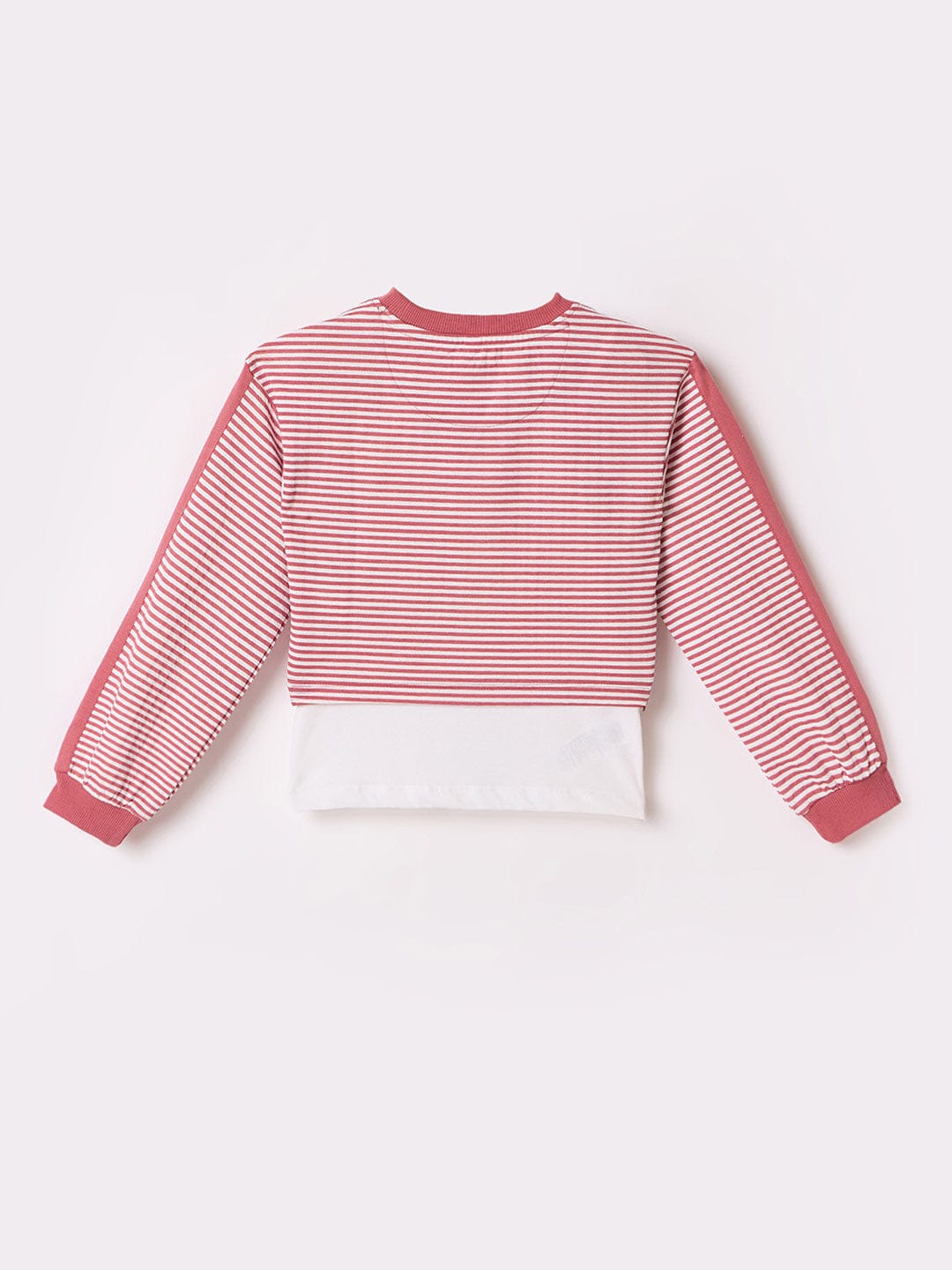 Blue Giraffe Girls Multi Striped Crew Neck Tshirt