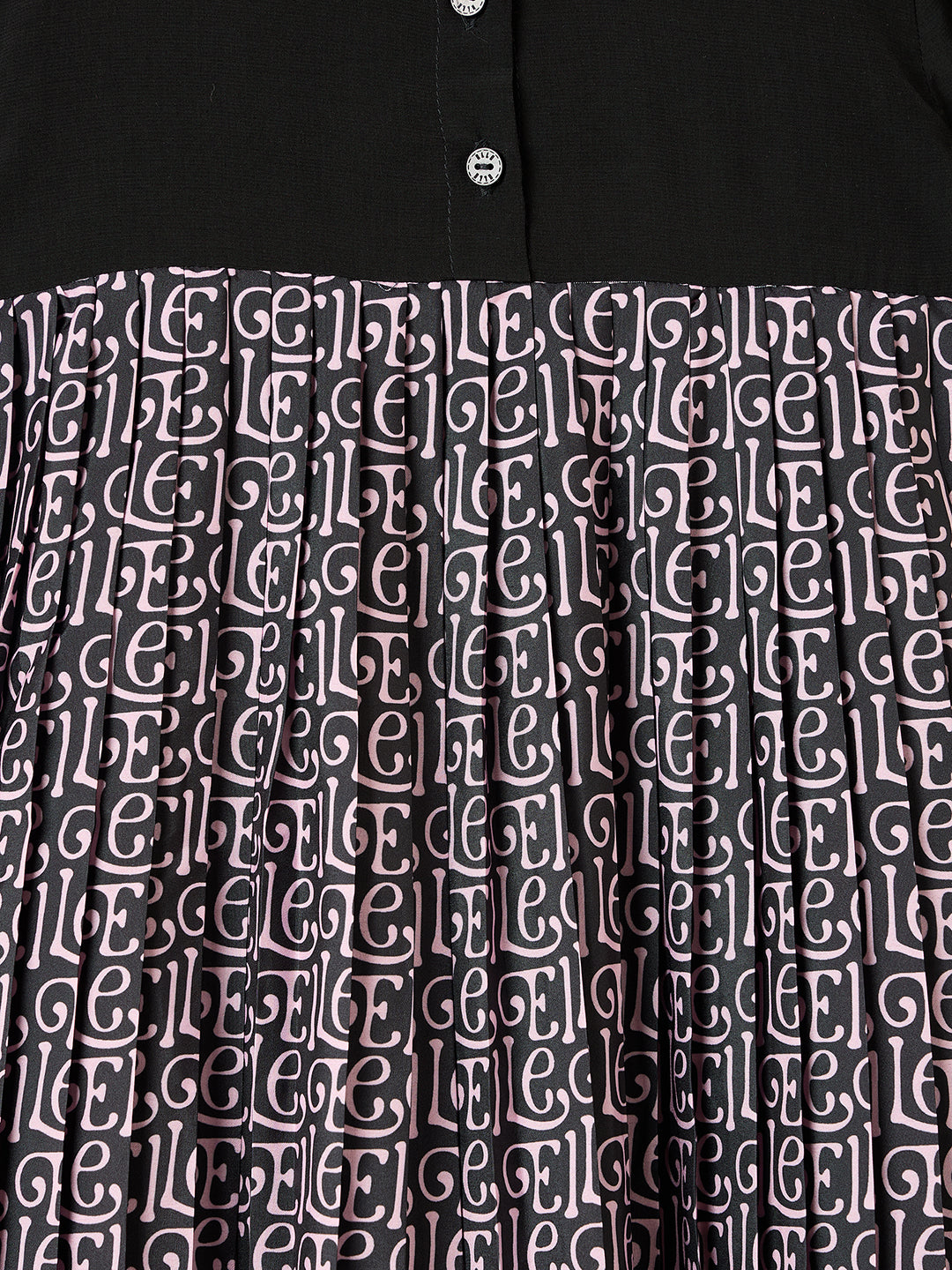 Elle Kids Pink Aop Crew Neck Dress