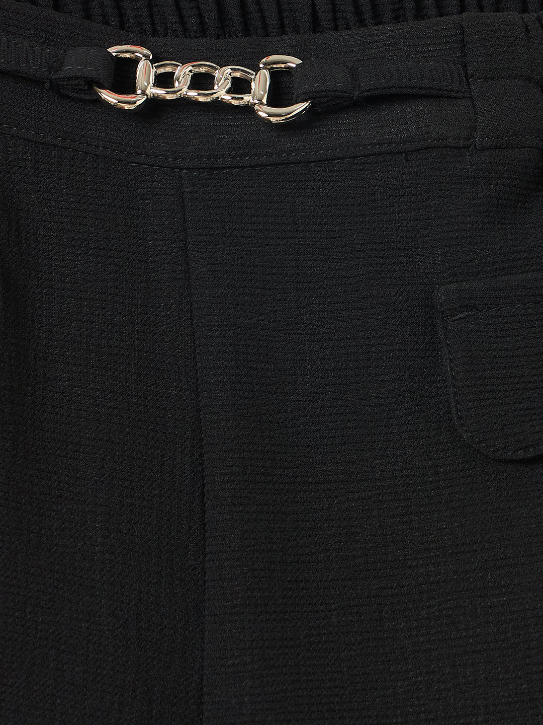 Elle Kids Black Fit And Flare Solid Trouser