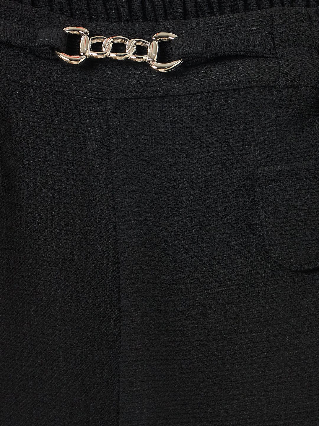 Elle Kids Black Fit And Flare Solid Trouser