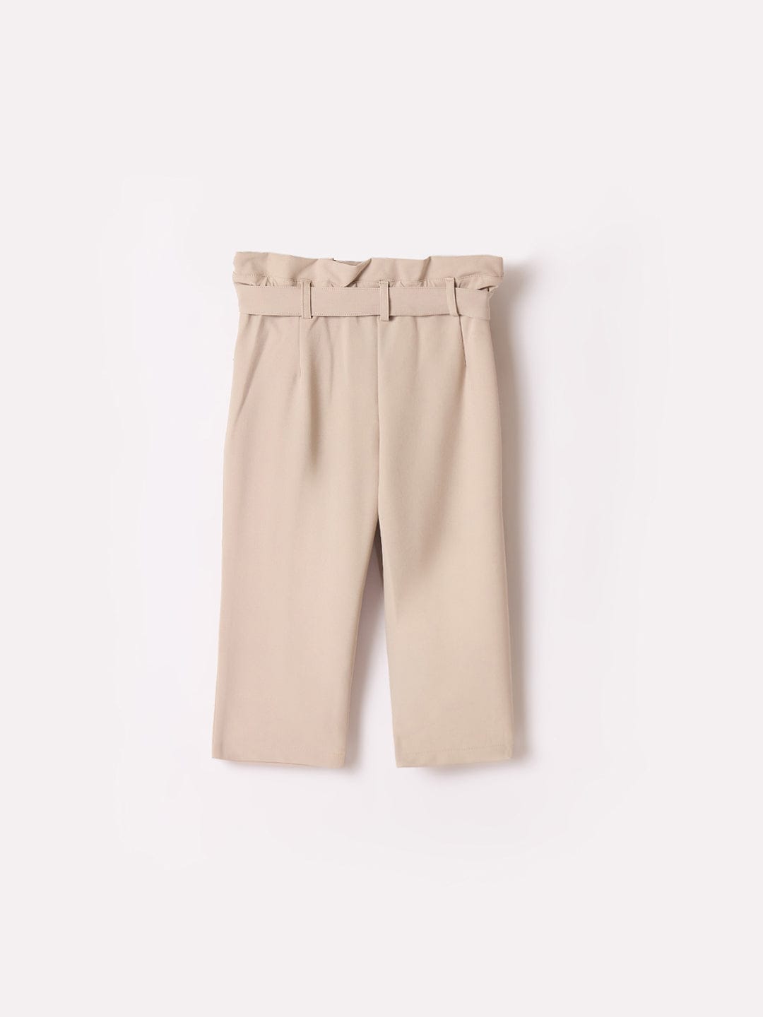 Elle Kids Beige Regular Fit Solid Trouser