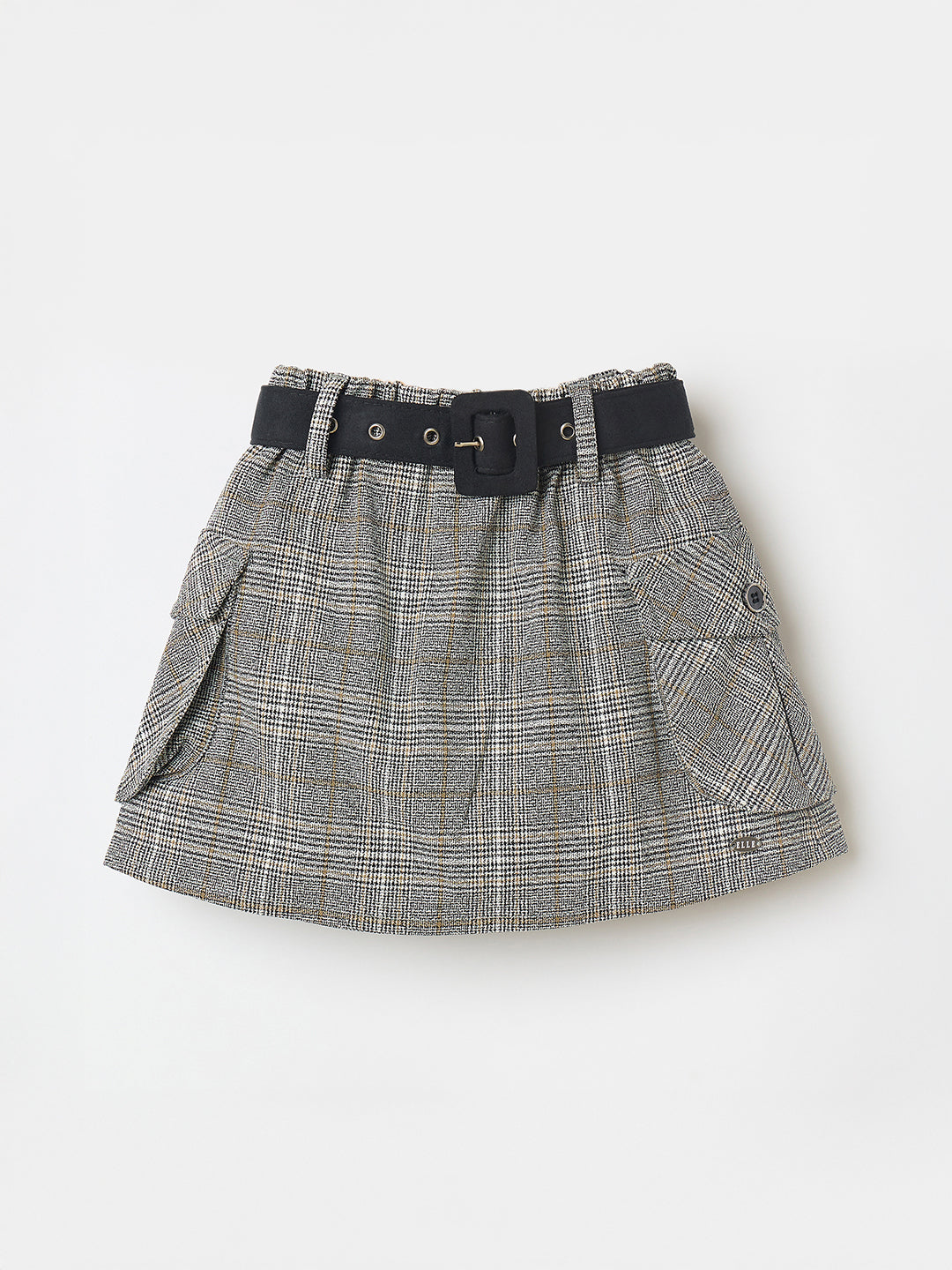 Elle Kids Pink Regular Fit Checks Skirt