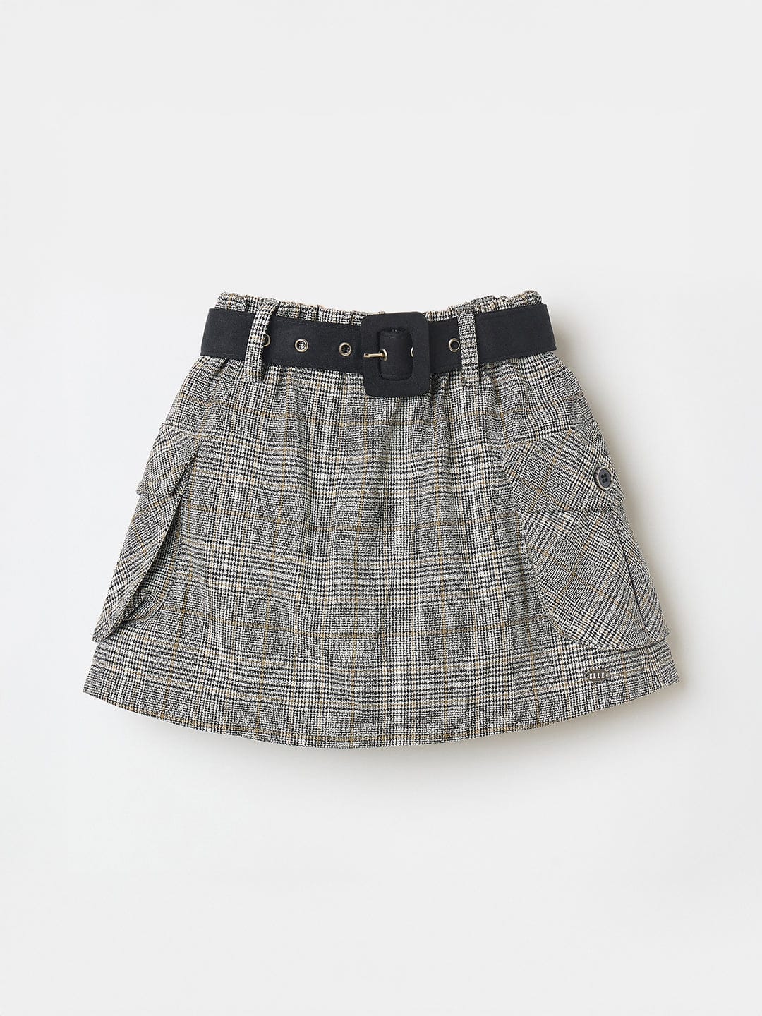 Elle Kids Pink Regular Fit Checks Skirt
