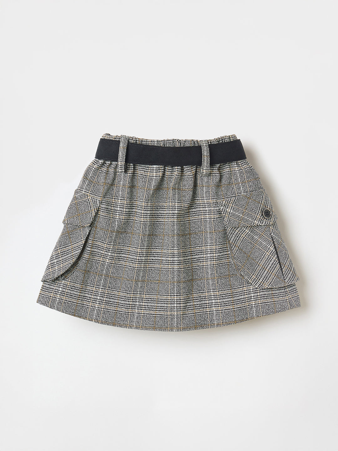 Elle Kids Pink Regular Fit Checks Skirt
